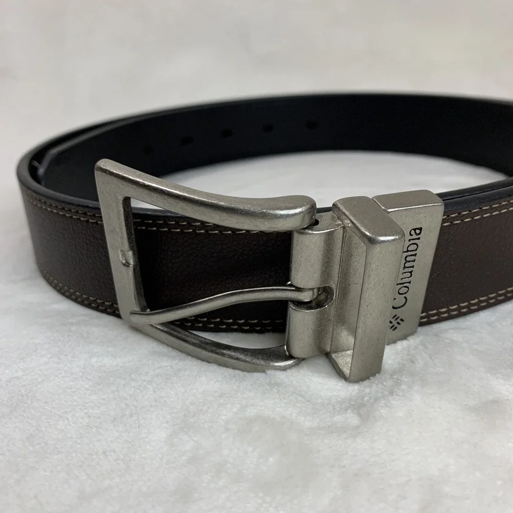Columbia‎ Sportswear Men's Brown Genuine Leather Belt Size L 40/100 Adjustable